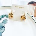 Tory Burch Jewelry | Last Onetory Burch Crystal Drop Earrings Champagne | Color: Cream/Gold | Size: Os