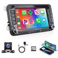 Android Car Stereo for VW Jetta Seat Passat Tiguan CC Golf Skoda with Apple Carplay/Android Auto 7” HD Touchscreen Headunit GPS WiFi Bluetooth SWC FM with Backup Camera