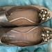 Kate Spade Shoes | Kate Spade Gold Leather Elasticated Heel Ballet Flats With Peep Toe, Sz 8 | Color: Gold/Tan | Size: 8