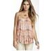 Free People Tops | Free People Sierra Cross-Back Cami Tank Top Brown Combo Small Boho Flowy | Color: Brown/Tan | Size: S