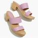 Madewell Shoes | Madewell Lavender Purple Leather Wooden Heel Clara Clogs Sandals Summer Mules | Color: Purple/Tan | Size: 9.5