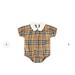 Burberry One Pieces | Baby Burberry Checked Bodysuit Size 9 Month. New With Tags. 100% Authenticity | Color: Black/Tan | Size: 9mb