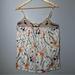 Anthropologie Tops | Anthropologie Lilka Embroidered Floral Spaghetti Strap Top Women’s Size L | Color: Orange/White | Size: L