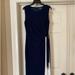 Ralph Lauren Dresses | Lauren By Ralph Lauren Navy Blue Maxi Dress With White Insert On The Side. Sz 8 | Color: Blue | Size: 8