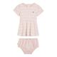 Minikleid TOMMY HILFIGER "BABY STRIPED RIB DRESS S/S" Gr. 86, N-Gr, pink (whimsy pink, white) Baby Kleider Ringelkleider