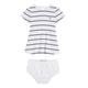 Minikleid TOMMY HILFIGER "BABY STRIPED RIB DRESS S/S" Gr. 86, N-Gr, weiß (white, desert sky) Baby Kleider Ringelkleider