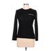 Calvin Klein Long Sleeve T-Shirt: Black Solid Tops - Women's Size Large