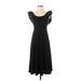 Zara Casual Dress - Midi: Black Solid Dresses - Women's Size Small