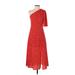 French Connection Casual Dress - A-Line Open Neckline Short sleeves: Red Dresses - Women's Size 0