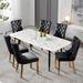 Contemporary Velvet PU Tufted Upholstered Dining Chair Set of 2