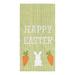 27" x 18" "Happy Easter" Sentiment Easter Bunny with Carrots on Green Check Backgound Cotton Kitchen Dish Towel