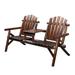 Double Adirondack Chair Set with Small Table Outdoor Casual Table and Chairs Set - N/A