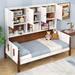 Gymax Twin Daybed w/ Bookcase Wooden Platform Bed w/ Shelves &