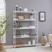 5-Tier Bookcase Open Bookshelf Storage Large 5 Shelf Bookshelf Furniture with Metal Frame,White