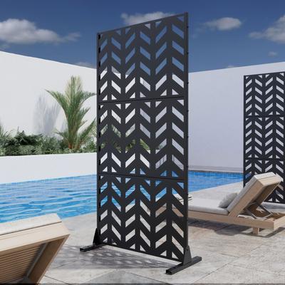 Outdoor Privacy Screen Metal Privacy Screen Panel Free Standing - 72*35