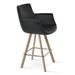 sohoConcept Bottega Sword Bar & Counter Stool Upholstered/Metal in Black/Brown | 24 W x 23 D in | Wayfair BOT-SWOB-NAT-001