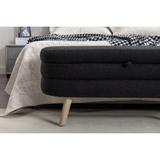 Boucle Fabric Storage Bench For Living Room Bedroom Indoor