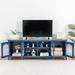 TV Stand Storage Cabinet TV Console Entertainment Center, Antique Blue - 18 inches in width