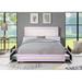 Upholstered Queen Size Platform Bed with LED Lights, Storage Bed with 4 Drawers, Fabric