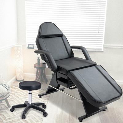 Professional Massage Spa Salon Bed Chair, Folding Lash Bed with Hydraulic Stool Adjustable Facial Chair Bed