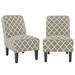 Slipper Chair - Lark Manor™ Jeanine 22.5Cm W Slipper Chair Linen/Polyester/Other Performance Fabrics in White/Blue/Navy | Wayfair