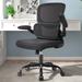 Ivy Bronx Enrikas Ergonomic Polyester Office Chair Upholstered/Mesh in Black/Brown | 38.2 H x 28.4 W x 28.4 D in | Wayfair