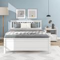Winston Porter Solid Wood Bed w/ Nightstand, Headboard & Footboard in White | Full | Wayfair B430AE2B6EA64E8A9D601572CDF4AA5D