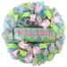 The Holiday Aisle® Easter Door Wreath | Easter Bunny Wreath | Spring Welcome Wreath | Pink Turquoise Lime Green White | Wayfair