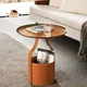Wuli Italian Minimalist High-end Designer Saddle Leather Bucket Edge A Few Slate Living Room Sofa