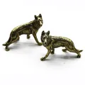 Vintage Bronze Hound Dog Statue Ornament Pure Brass Wolfhound Animal Miniature Figurine Living Room