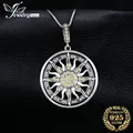 JewelryPalace Celestial Sun 925 Sterling Silver Cubic Zirconia Charm Statement Pendant Necklace