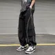 Oversized Black Sweatpants Men Side Stripe Basic Cargo Pants Lady Y2K Streetwear Baggy Jogger Men