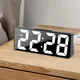 LED Mirror Digital Alarm Clock USB Battery Dual Powered Auto Dimming Desk Electronic Clock Home