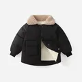 2023 New Winter Children's Warm Cotton Jackets Rabbit Fur Collar Coats Baby Short Quilted Jacket