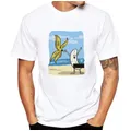 T-shirt homme blanc streetwear décontracté humoristique et humoristique avec design humoristique