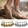 Bohemian Anklet Retro Style Anklet Vintage Bohemian Women's Anklet with Hollow Pattern Metal Charm