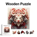 Puzzle en bois de l'année du dragon pièces irrégulières en forme d'animaux puzzle magique de haute