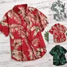 Camicie rosse hawaiane estive camicie tropicali camicie floreali da uomo camicia Casual camicia a