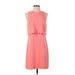 Ann Taylor LOFT Cocktail Dress - Shift Crew Neck Sleeveless: Pink Print Dresses - Women's Size 2