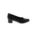 Clarks Heels: Slip On Chunky Heel Work Black Solid Shoes - Women's Size 8 1/2 - Round Toe