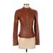 Express Faux Leather Jacket: Short Brown Print Jackets & Outerwear - Women's Size Small