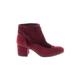 Circus by Sam Edelman Ankle Boots: Burgundy Print Shoes - Women's Size 7 1/2 - Round Toe