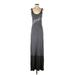 Junk Food Casual Dress - Maxi: Gray Graphic Dresses - Women's Size Small