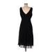 Adrianna Papell Casual Dress - A-Line: Black Solid Dresses - Women's Size 10