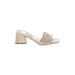 Dolce Vita Sandals: Slip-on Chunky Heel Feminine Ivory Solid Shoes - Women's Size 9 - Open Toe