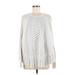Angel of the North Pullover Sweater: White Solid Tops - Women's Size Medium