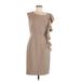 Antonio Melani Cocktail Dress - Sheath Scoop Neck Short sleeves: Tan Print Dresses - Women's Size 6