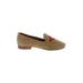 Soludos Flats: Slip On Chunky Heel Boho Chic Tan Shoes - Women's Size 6 1/2 - Almond Toe