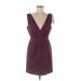 J.Crew Casual Dress - Party Plunge Sleeveless: Burgundy Solid Dresses - New - Women's Size 6 Petite