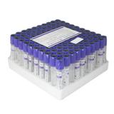 Carejoy 100Pcs EDTA Sterile Glass Vacuum Blood Collection Tubes - K2 2ml 12x75mm Disposable for Safe Blood Sampling